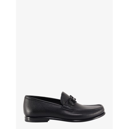 Crown leather loafer with gancini detail