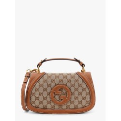 Blondie leather and original gg fabric shoulder bag