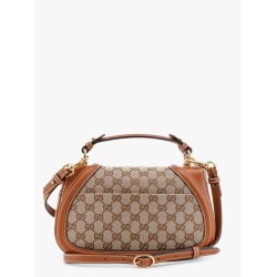 Blondie leather and original gg fabric shoulder bag
