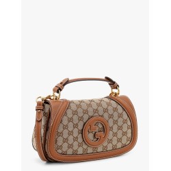 Blondie leather and original gg fabric shoulder bag
