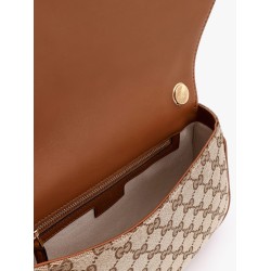 Blondie leather and original gg fabric shoulder bag