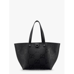 Leather shopping bag with jumbo gg motif