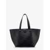 Leather shopping bag with jumbo gg motif