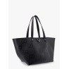 Leather shopping bag with jumbo gg motif