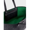 Leather shopping bag with jumbo gg motif