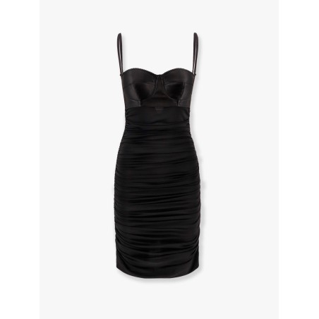 Viscose blend dress with bra detail
