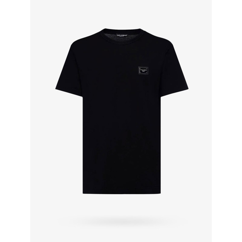 Cotton t-shirt with metal logo patch