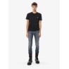 Cotton t-shirt with metal logo patch