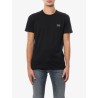 Cotton t-shirt with metal logo patch