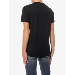 Cotton t-shirt with metal logo patch