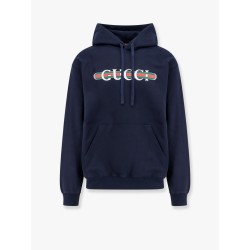 Cotton sweatshirt with gucci web print