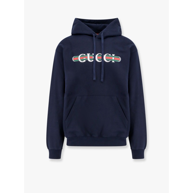 Cotton sweatshirt with gucci web print