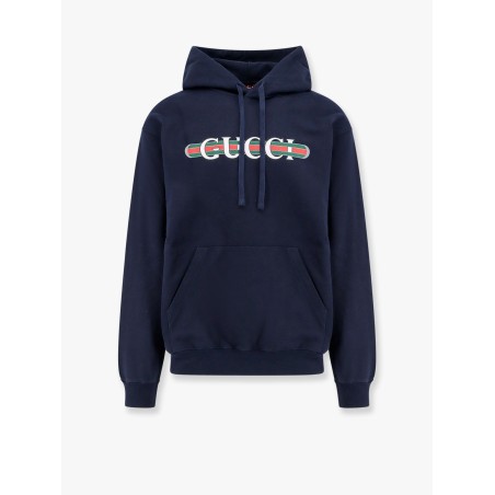 Cotton sweatshirt with gucci web print