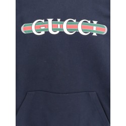 Cotton sweatshirt with gucci web print