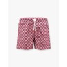 Nylon swim trunk with all-over maiolica print