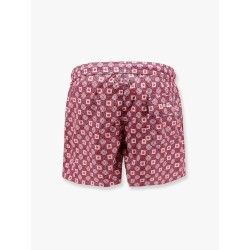 Nylon swim trunk with all-over maiolica print
