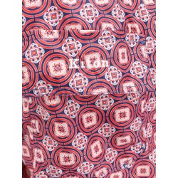 Nylon swim trunk with all-over maiolica print