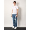 Cotton t-shirt with metal logo patch
