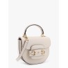 Leather handbag with horsebit detail on the front