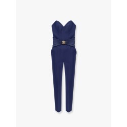 Strapless jumpsuit with waist belt