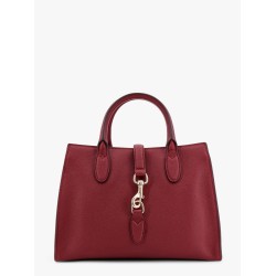 Leather handbag with metal detail