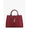 Leather handbag with metal detail