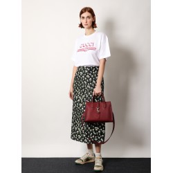 Leather handbag with metal detail