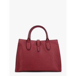 Leather handbag with metal detail