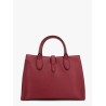 Leather handbag with metal detail