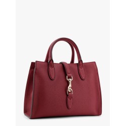 Leather handbag with metal detail