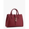 Leather handbag with metal detail