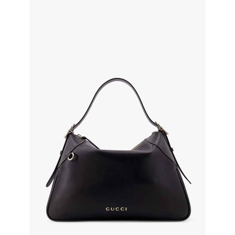 GG Emblem leather shoulder bag with frontal logo