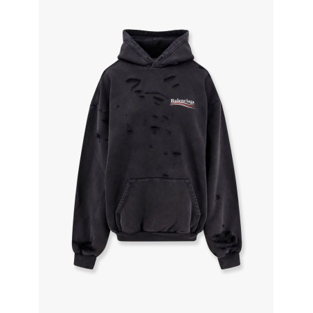 Destroyed finish cotton sweatshirt
