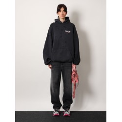 Destroyed finish cotton sweatshirt