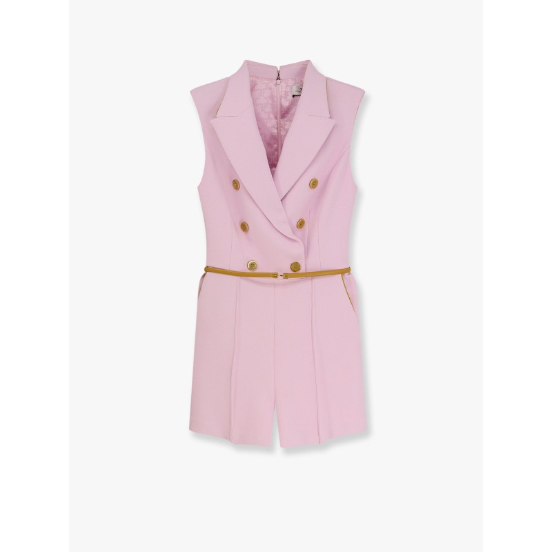 Jumpsuit with sholder pads and leather belt