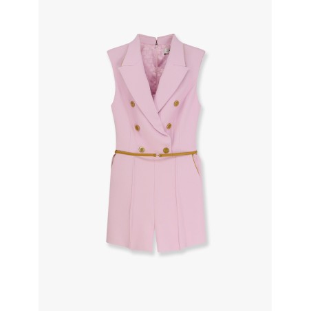 Jumpsuit with sholder pads and leather belt