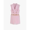 Jumpsuit with sholder pads and leather belt