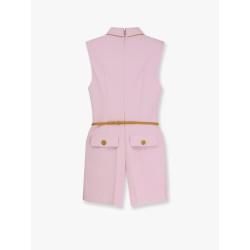 Jumpsuit with sholder pads and leather belt