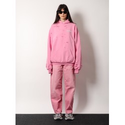 Destroyed finish cotton sweatshirt