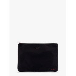 Nylon clutch with metal logo