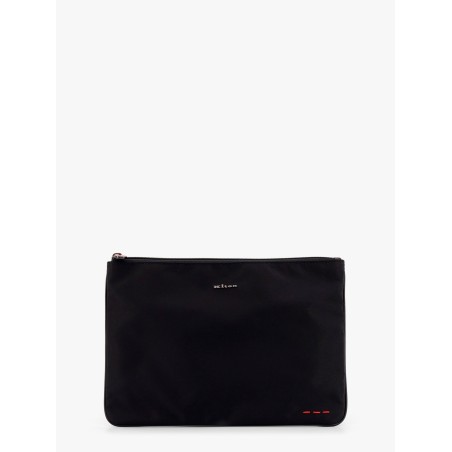 Nylon clutch with metal logo