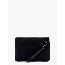 Nylon clutch with metal logo