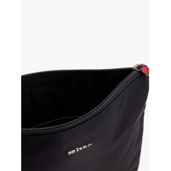 Nylon clutch with metal logo
