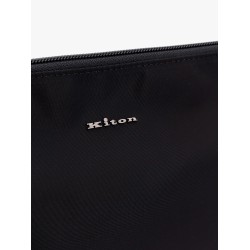 Nylon clutch with metal logo