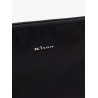 Nylon clutch with metal logo