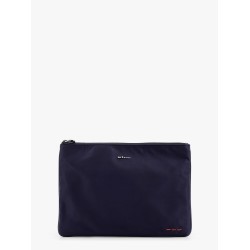 Nylon clutch with metal logo