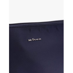 Nylon clutch with metal logo