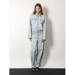 Denim shirt with extra bleach wash