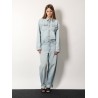 Denim shirt with extra bleach wash