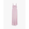 Red carpet stretch viscose long dress